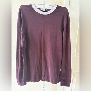 COS Two-tone Cotton Long Sleeve Sweater in Light Purple / Dark Plum - Size S